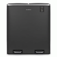 Les Collectors N°916 - Poubelle à pédale 2 x 30L, grey edition - gris inox N916 Les Collectors N°916 - Poubelle à pédale 2 x 30L, grey edition - gris inox N916