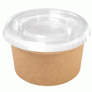NOVACUP Combo Pot à Glace carton Kraft 100ml  VALUE PACKCouvercle recyclableSorbet Dessert Glacé    ø75x45mm Idéal Glace Artisanale - Lot de 5000