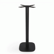 Pied de table haute PASSY - Mange-Debout - 42 x 42 x H 108 cm - Métal - Noir - Base carrée - Coins arrondis - Bistromania - noir métal BIS037