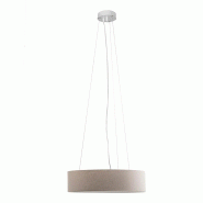 ROSSINI ILLUMINAZIONE Suspension Rossini Avec Abat-Jour Cylindrique Ivoire - Structure En Métal Blanc - Douille E27, Puissance 75W, Ip20, Ø 58 X 15