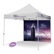 Stand pliant SD1 avec  poteaux octogonaux en alu et bâches en 520 gr traitées anti-UV