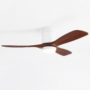 SWEISS FLOW26 - Ventilateur de plafond avec LED, 6 vitesses, Bois foncé - marron FLOW26
