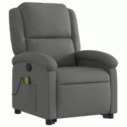 VidaXL Fauteuil de massage inclinable Gris foncé Tissu Modèle Pervionel - 3204177