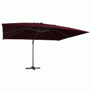 VidaXL Parasol de jardin en porte-à-faux lumières LED rouge bordeaux Modèle Titan Plus - rouge 312318