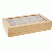 WellHome - Organisateur de thé en bambou avec 8 compartiments - marron Bambou WH16553 WellHome - Organisateur de thé en bambou avec 8 compartiments - marron Bambou WH16553