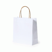 50x Sac en papier finition blanche 22 x 23 x 9 cm - 5601316777126