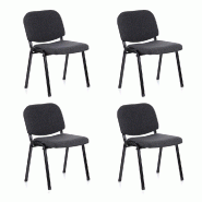 Chaise visiteur / chaise de conférence XT 600 lot de 4, noir / anthracite hjh OFFICE - noir polyester 704520