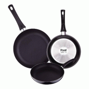 Chef sauce PIXEL - Jeu de 3 poêles Ø20/Ø24/Ø30 cm en aluminium embouti antiadhésif - PK8790
