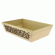 Corbeille rectangle bois laser 35x25x9cm