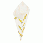 Cornet en papier ingraissable blanc imprimé 70g 20x14cm - par 2000