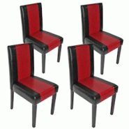 Décoshop26 - Lot de 4 chaises de salle à manger cuisine design moderne en PVC noir-rouge pieds foncés 04_0007529 - noir 3000262174218 Décoshop26 - Lot de 4 chaises de salle à manger cuisine design moderne en PVC noir-rouge pieds foncés 04_0007529 - noir 3000262174218