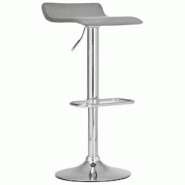 Décoshop26 - Tabouret de bar x1 avec repose-pieds siège pivotant à 360° design simple PVC gris et métal chromé 10_0004802 - gris 3000252298634 Décoshop26 - Tabouret de bar x1 avec repose-pieds siège pivotant à 360° design simple PVC gris et métal chromé 10_0004802 - gris 3000252298634