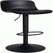 Décoshop26 - Tabouret de bar x1 hauteur réglable et siège pivotant avec siège en plastique noir métal noir 10_0004531 - noir métal 3000252159140