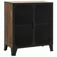 Helloshop26 - Armoire de rangement avec étagère intégrée style industriel urbain 72 x 36 x 82 cm en métal marron 02_0046798 - marron métal 30002