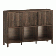 Helloshop26 - Commode meuble de rangement pratique entrée salon chambre 76,5 x 110 x 30 cm MDF effet noyer marron 03_0009301 - marron Bois manufactur