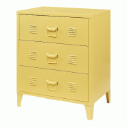 Helloshop26 - Commode meuble de rangement pratique entrée salon chambre métallique avec 3 tiroirs acier 72 x 60 x 40 cm jaune 03_0009303 - 300022461