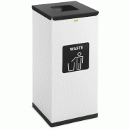 Helloshop26 - Poubelle de recyclage- 60 l blanc labellisée ordures ménagères acier blanc 14_0009743 - blanc acier 3000221814551