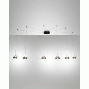 Lustre Suspension Arabella Led En Métal Et Verre Soufflé Fumé 3547-46-126 Fabas Luce - noir 8019282510529