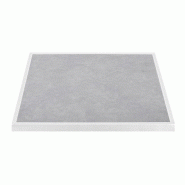 Plateau de table extérieur carré en verre trempé Bolero effet pierre gris clair bord blanc 700 mm - FU514