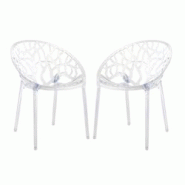 RATTATAN Lot de 2 chaises en polycarbonate empilables, design moderne et résistant, pour salle à manger, cuisine, restaurant ou bureau – Elettra â RATTATAN Lot de 2 chaises en polycarbonate empilables, design moderne et résistant, pour salle à manger, cuisine, restaurant ou bureau – Elettra â