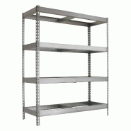 SimonRack Rayonnage industriel, 2000x2100x450 mm, 500 kg au point de flexion, 4 niveaux, sans tablettes, rayonnage garage, Galvanisé- Simonforte - ar