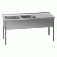 Table de lavage 210x60x90 - 2x évier 60x50x30 égouttoir droit MSDOP 6021 - Redfox - 0605848373165 Table de lavage 210x60x90 - 2x évier 60x50x30 égouttoir droit MSDOP 6021 - Redfox - 0605848373165