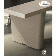 Table de réunion rectangulaire série X10 finition hébénisterie - Officity - 420, Noyer américain, Non_0