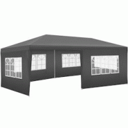 Tectake Pavillon imperméable NOVARA avec 5 côtés - gris - 405968 - gris plastique 405968 Tectake Pavillon imperméable NOVARA avec 5 côtés - gris - 405968 - gris plastique 405968