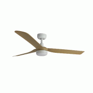 Ventilateur de plafond FARO 338161S Pun, acier, marron et blanc mat, FARO - marron Bois massif 338161S