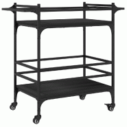 VidaXL Chariot de cuisine noir 82x40x78,5 cm bois d'ingénierie - noir multi-matériau 842361