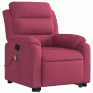 VidaXL Fauteuil de massage inclinable Rouge bordeaux Velours Modèle Oerderia - 3205108