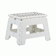 WellHome - Tabouret multifonction pliable 29x22x22 cm - blanc WH13246
