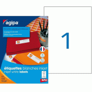 100 étiquettes blanches jet d'encre, format 210 x 297 mm (100 feuilles A4 / cdt) - 3270241025033