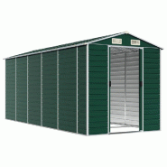 Abri de jardin vert 191x470x198 cm acier galvanisé Modèle AbriOasis 84 - 8720845894368