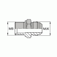 Adaptateur droit mâle BSP - bague BS x mâle Komatsu® - BMMKO00414 - MBSPCT1/4 / MKO (JIS)14X150