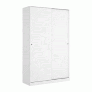 Armoire 2 portes coulissantes chambre panneau mélaminé blanc 120 x 50 x 204 cm AUCUNE - blanc Bois manufacturé 03K12532