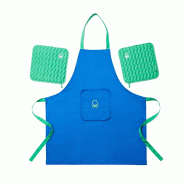 Benetton - Set 3pc tablier (tablier + 2 maniques) coton - multicolore BE243