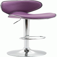 CLP Tabouret de bar Las Vegas V2 similicuir avec pied en métal Violet/Chrome - violet polyester 302344
