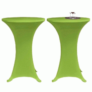 Décoshop26 - Housse de table extensible 2 pcs 80 cm Verte DEC022382 - 3001297769608