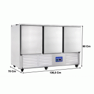 Desserte table réfrigérée avec couvercle et plan de travail 3 portes - S903