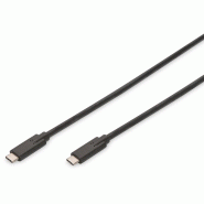 DIGITUS Câble de connexion USB-C 3.2 Gen2, USB-C to USB-C, USB-C - USB-C, 1 m, noir - noir AK-300139-010-S