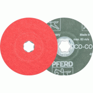 Disque en fibres COMBICLICK CO-COOL D. 115 mm granulation 80 INOX/aluminium grain céramique PFERD Disque en fibres COMBICLICK CO-COOL D. 115 mm granulation 80 INOX/aluminium grain céramique PFERD