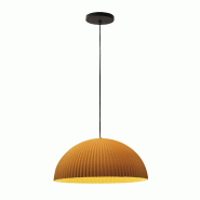 Fabas Luce Suspension Carola Ø360 Mm E27 10 W, Structure En Métal Et Plastique D'Origine Végétale, Couleur Moutarde, Ip20, Classe 1 - Carola Desig