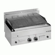 Grill à pierre lavique gaz double grille poisson Charcoal Top L800 Gamme MINIMA 600 MBM