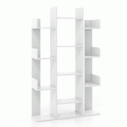 Helloshop26 - Bibliothèque en forme d'arbre 86 x 24,5 x 141 cm rangement stable et ouvert design élégant en bois blanc 20_0015267 - 3000228709560