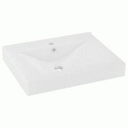 Helloshop26 - Lavabo salle de bain avec trou de robinet 60x46 cm céramique blanc mat 02_0002762 - 3000102651534