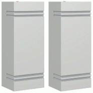 Helloshop26 - Lot de 2 appliques murales d'extérieur design éclairage jardin 9,5 x 7,5 x 24 cm en acier inoxydable argenté 02_0056627 - argenté in