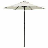 Helloshop26 - Parasol avec lumières led 200 x 211 cm aluminium beige 02_0008093 - beige aluminium 3000433247765