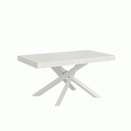 Itamoby Table Extensible 200/304X90 Cm Volantis Frêne Blanc Avec Pieds Blancs - blanc multi-matériau VE200TAVLTALL-BF-BI