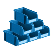 Lot de 50 bacs à bec plastique 1l bleus_0